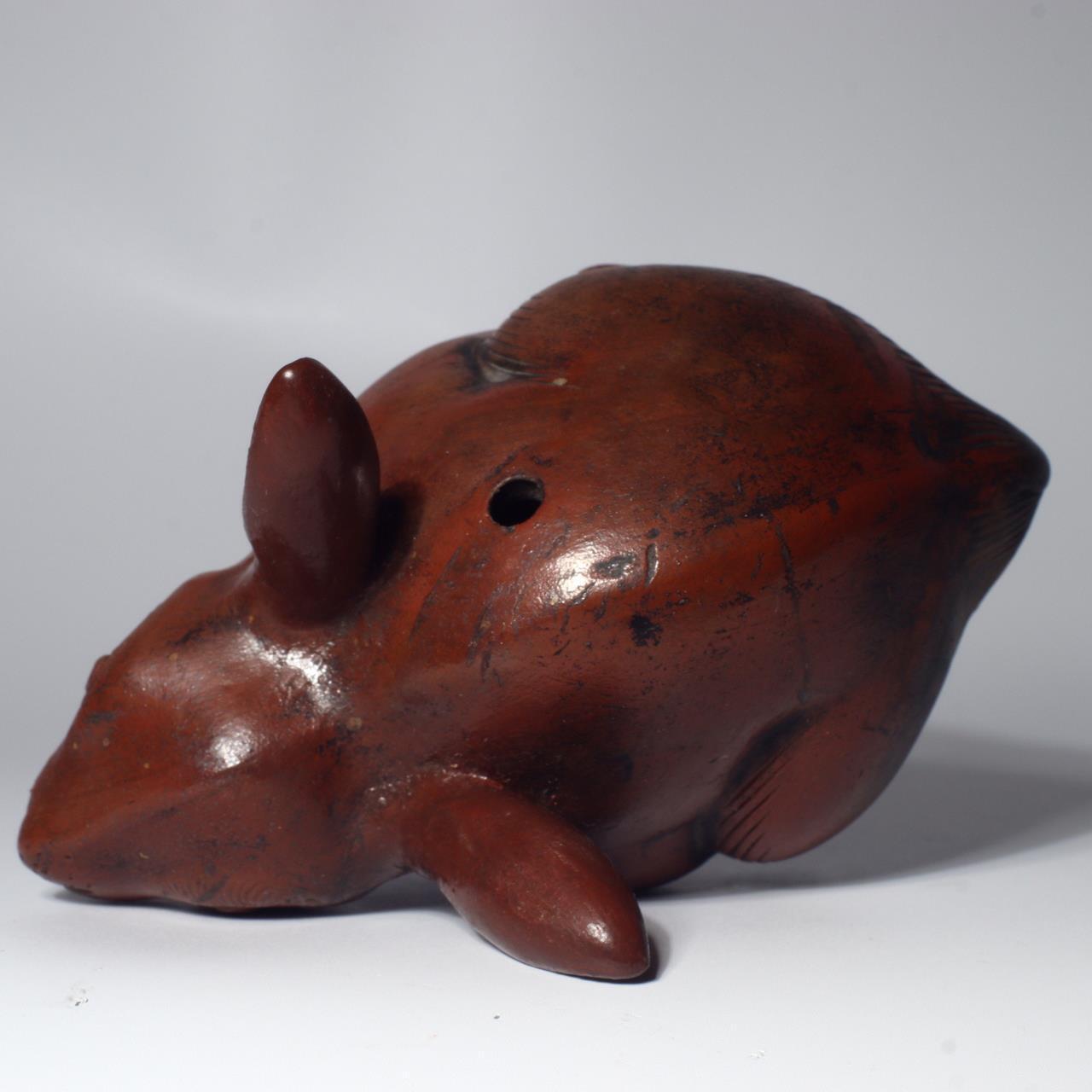Japanese Bizen ware pottery ceramic Rabbit Suiteki water drop ornament Edo BW76