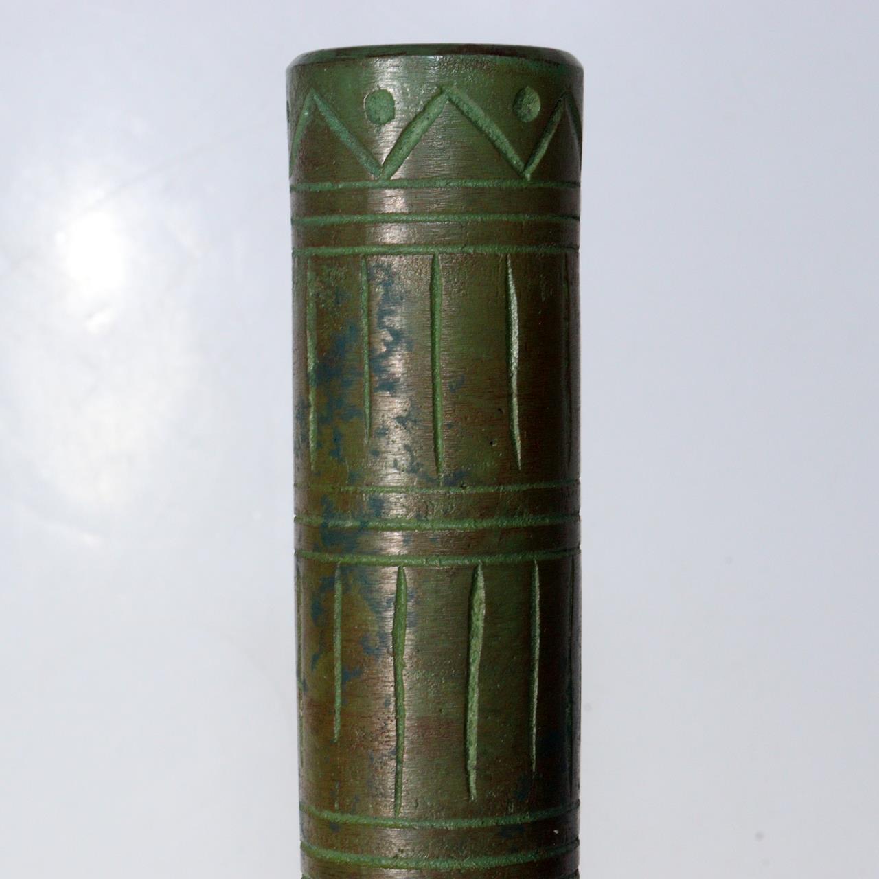 Art Deco style Japanese Bronze Flower Vase senei Ikenobo Sen'ei BV539