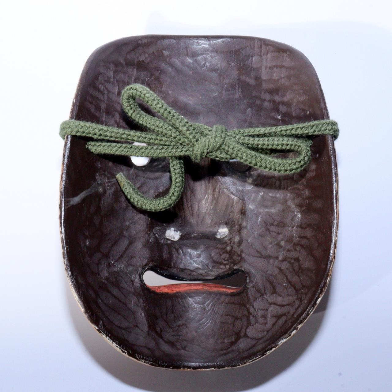 Japanese wooden Kyogen mask of Kentoku Exceptional Craftsma bag Noh mask MSK494