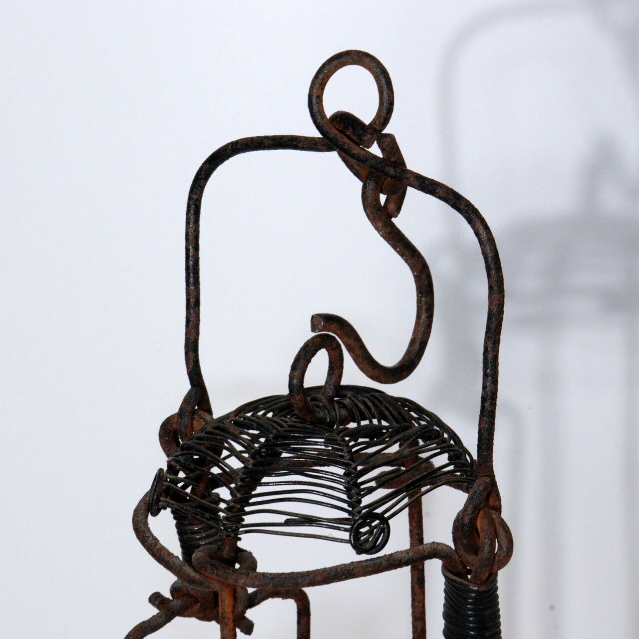 Japanese Antique Iron hanging lantern Toro Candlestick Temple Buddhism BOS845