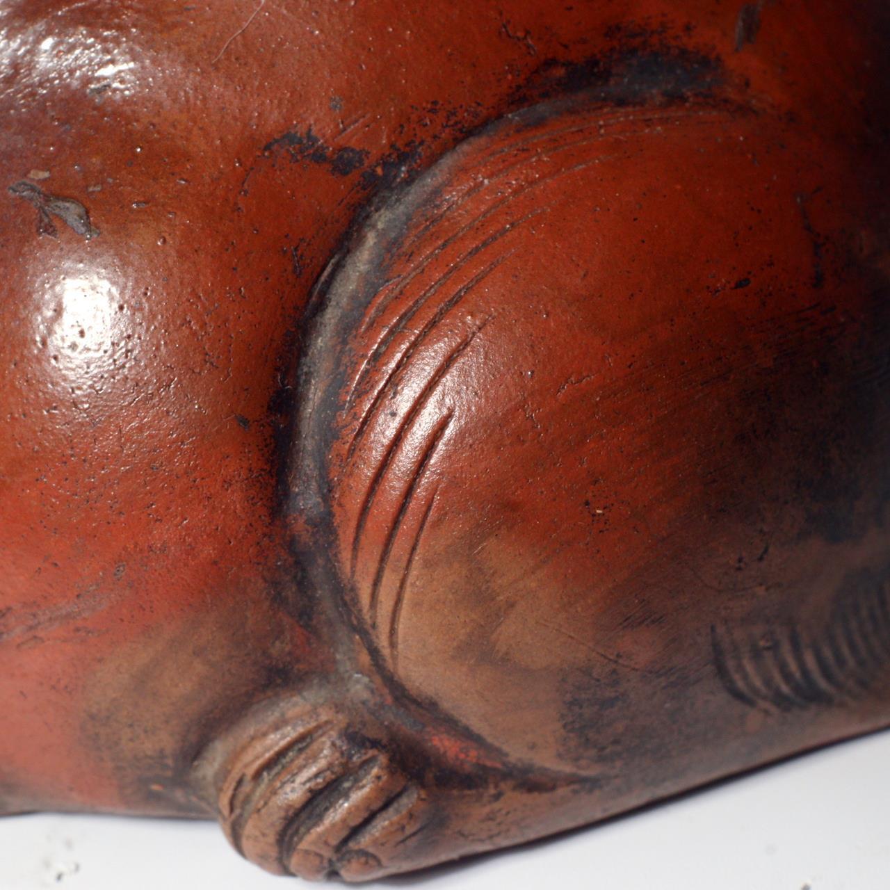 Japanese Bizen ware pottery ceramic Rabbit Suiteki water drop ornament Edo BW76
