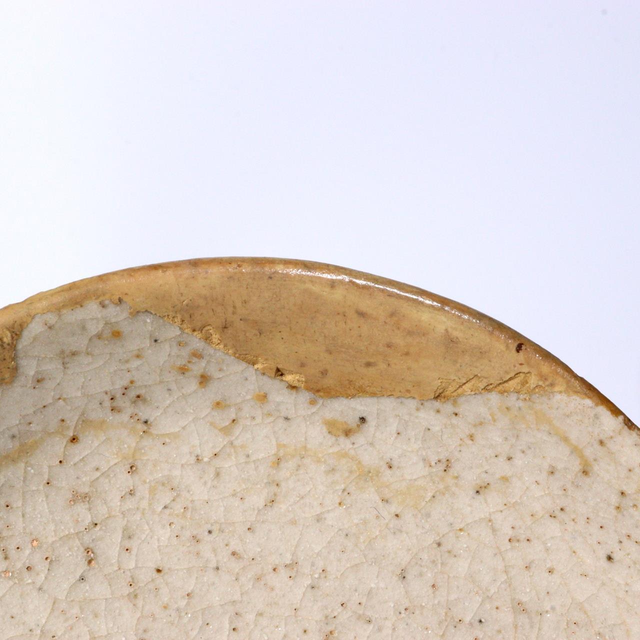 Japanese Antique Shino ware small plate Pottery Ceramic Early Edo Period