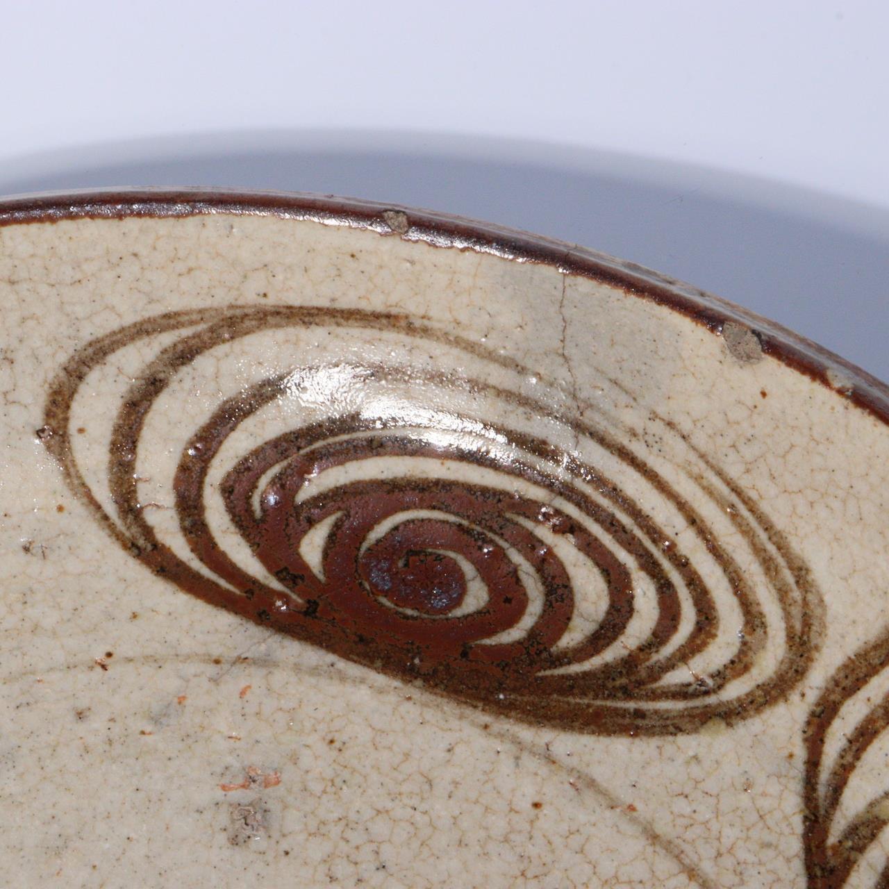 Antique Ko Seto ware Umanome Zara Horse eye plate Porcelain Ed Japanese PCP226-2