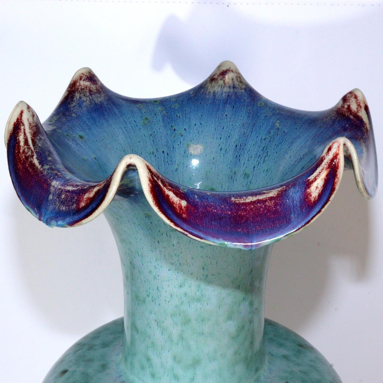 Japanese Glaze Flower Big vase Matsuyama Gaei porcelain vase signed box PV247