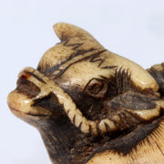 Japanese Antique Kazuno Netsuke Cow cattle Edo period NW263