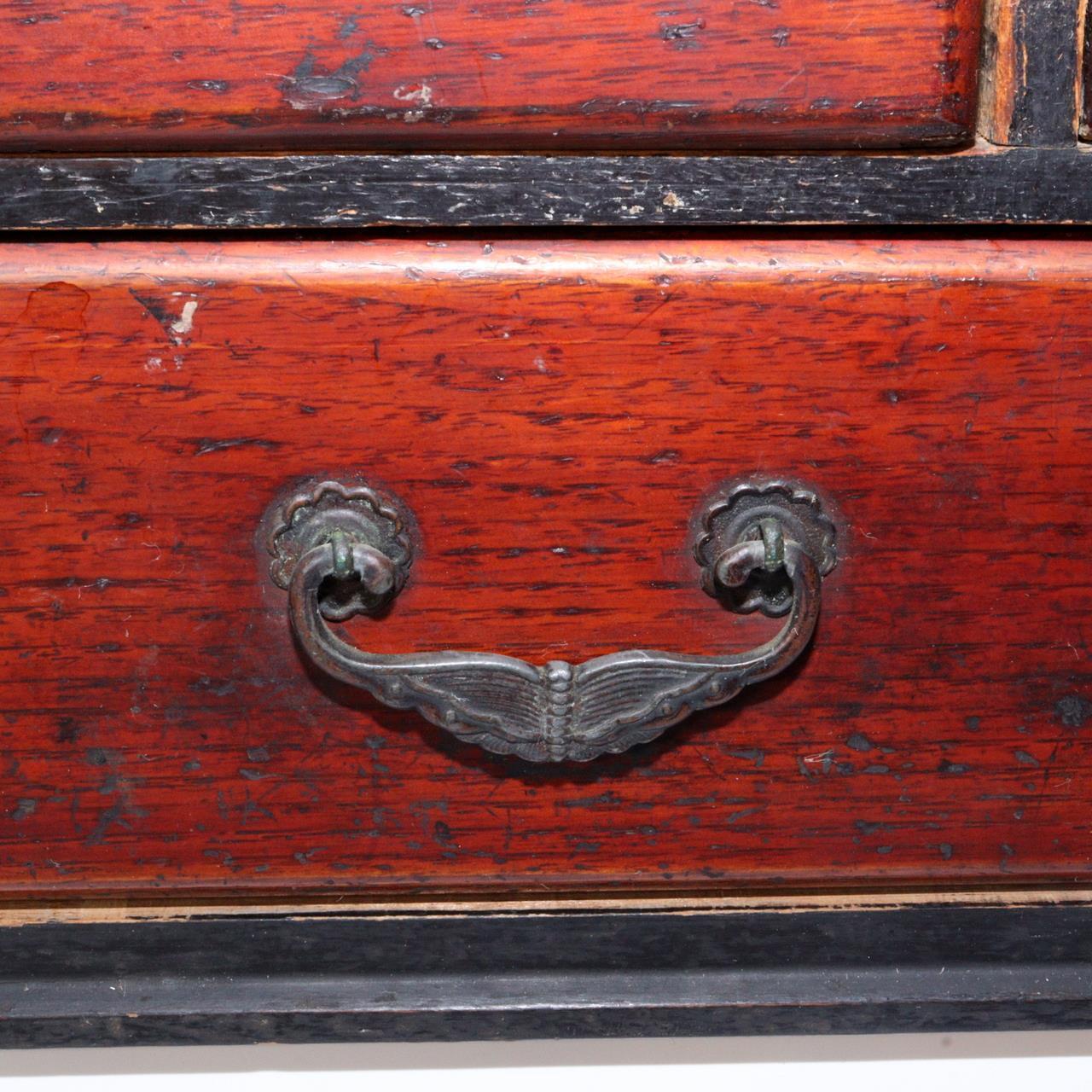 Japanese Antique wooden box chest of drawers Zenibako Funa Tansu WBX256