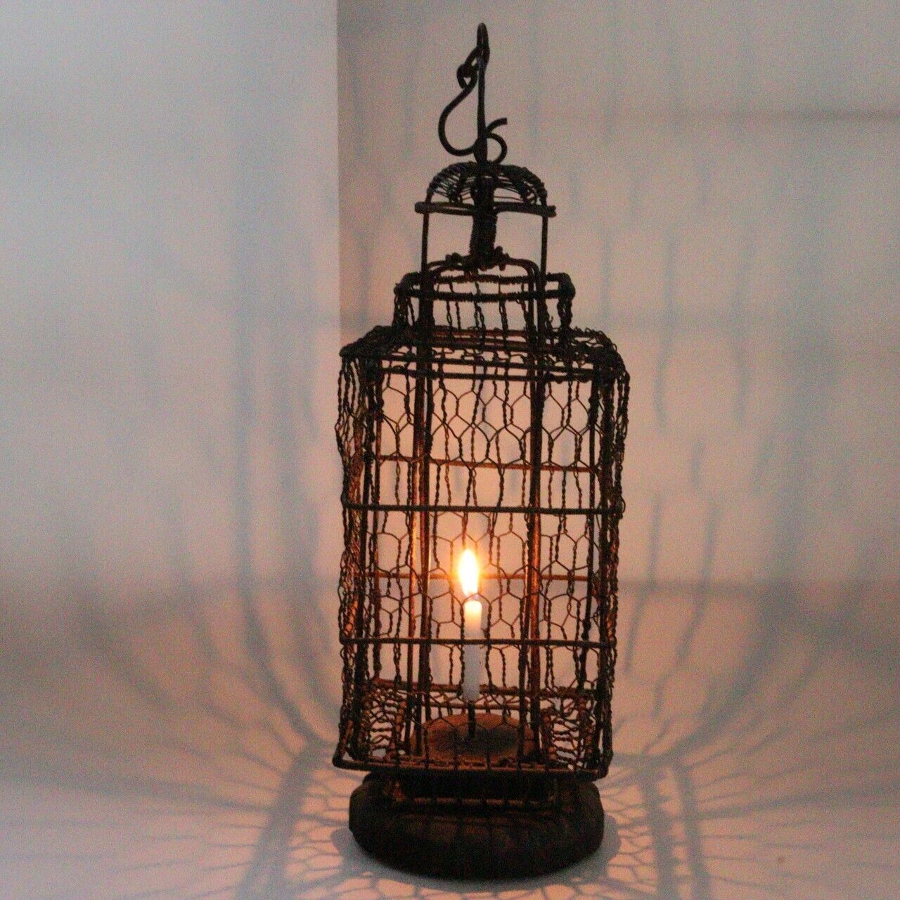 Japanese Antique Iron hanging lantern Toro Candlestick Temple Buddhism BOS845