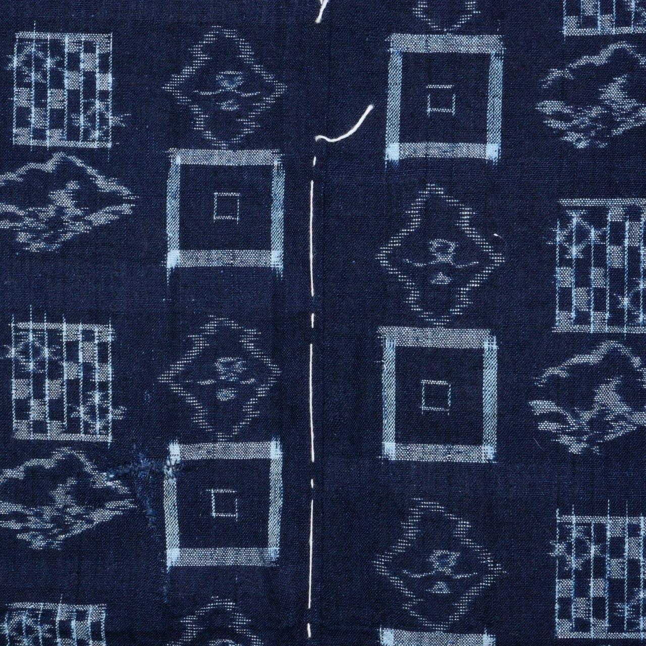 Japanese Fabric Kasuri 59 x 52 inches STRUCTURE Boro Kimono Cotton Cloth Textile