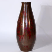 Japanese Bronze Flower Vase Hara Seiun Insect Signed Nitten Artist w / box BV549