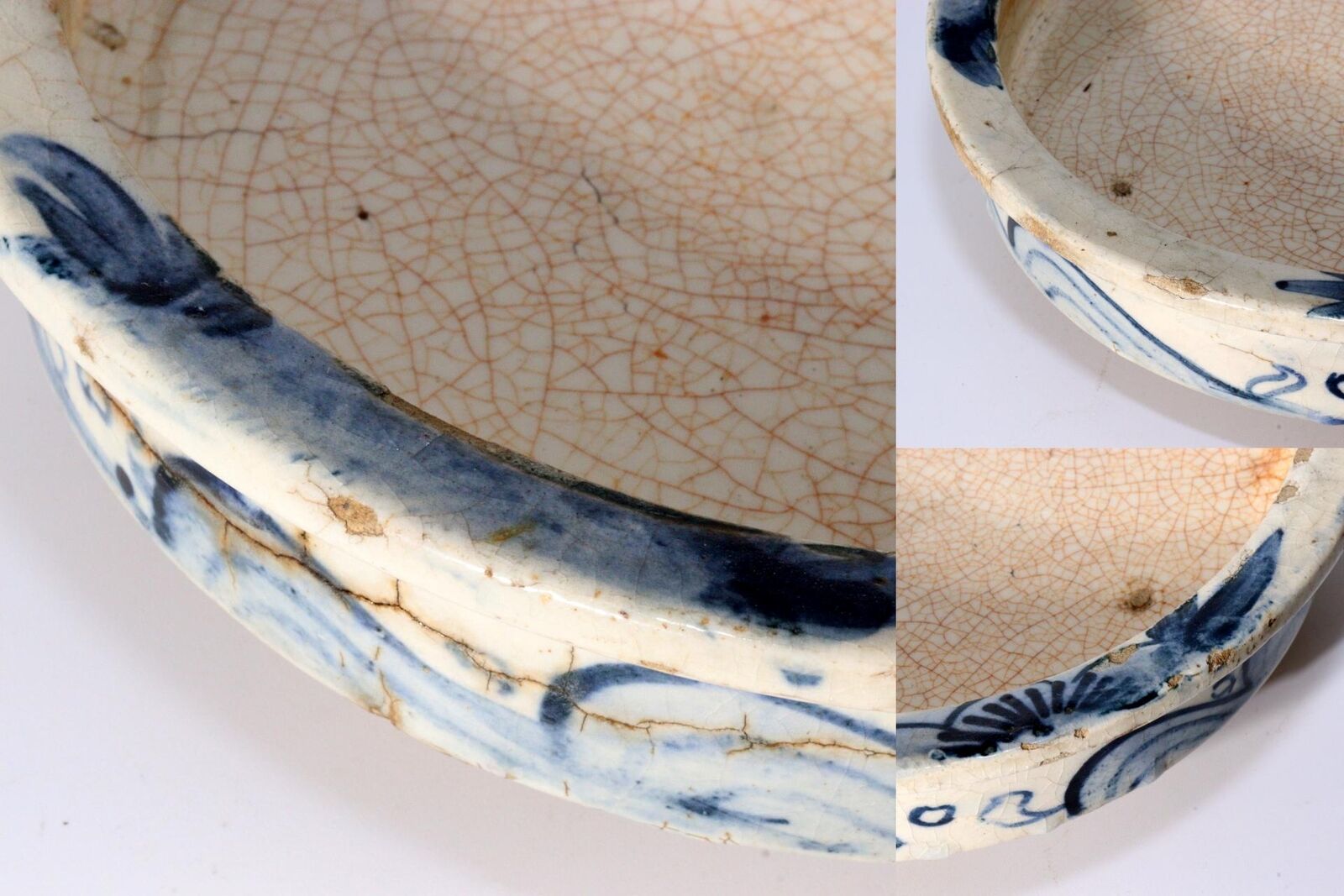 Japanese Seto Mino Pottery Flower Vase Plate Suiban Water basin signed PCP210