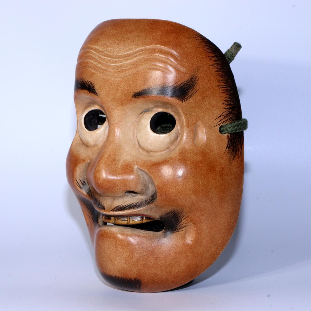 Japanese wooden Kyogen mask of Kentoku Exceptional Craftsma bag Noh mask MSK494