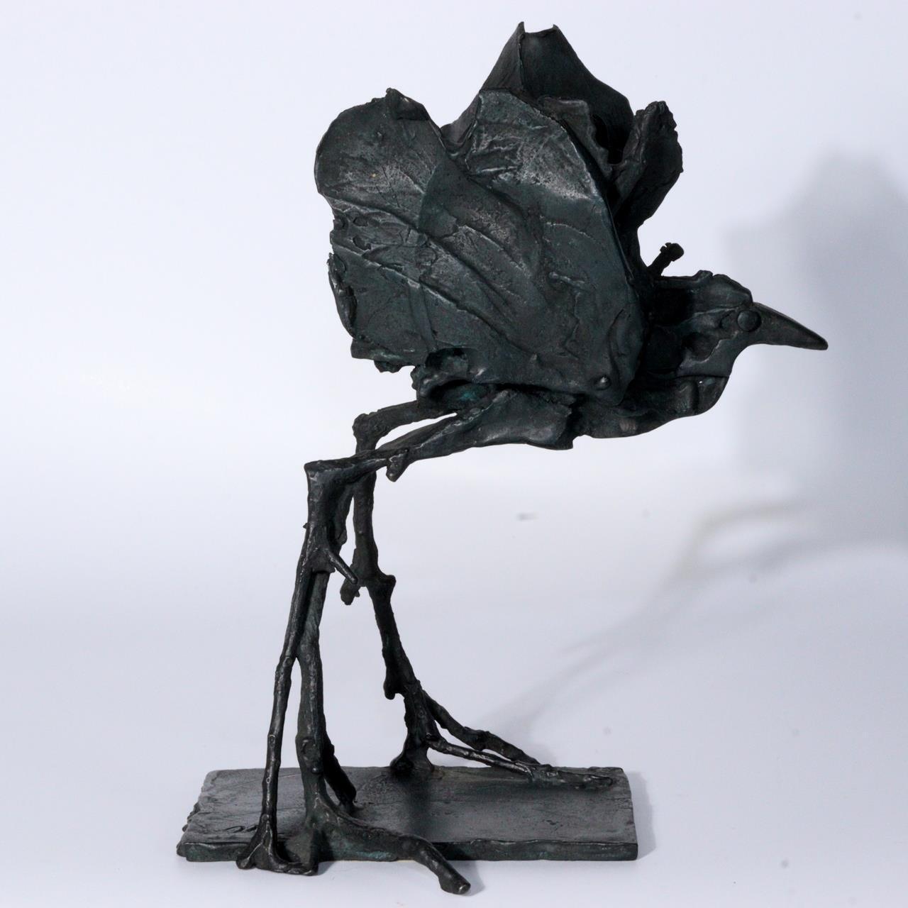Japanese Bronze Konotori stork Figurine ornament Ryokichi Mukai BOS866