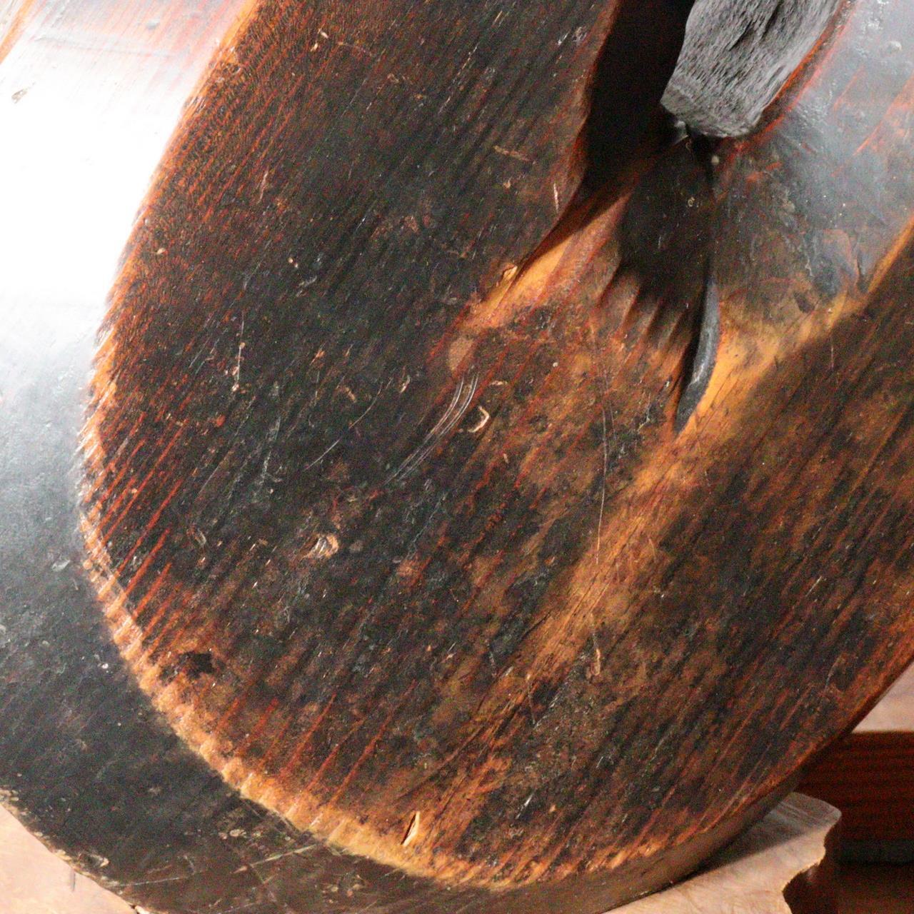 Japanese Antique wooden zelkova Jizai kagi Irori Mingei ornament WO320
