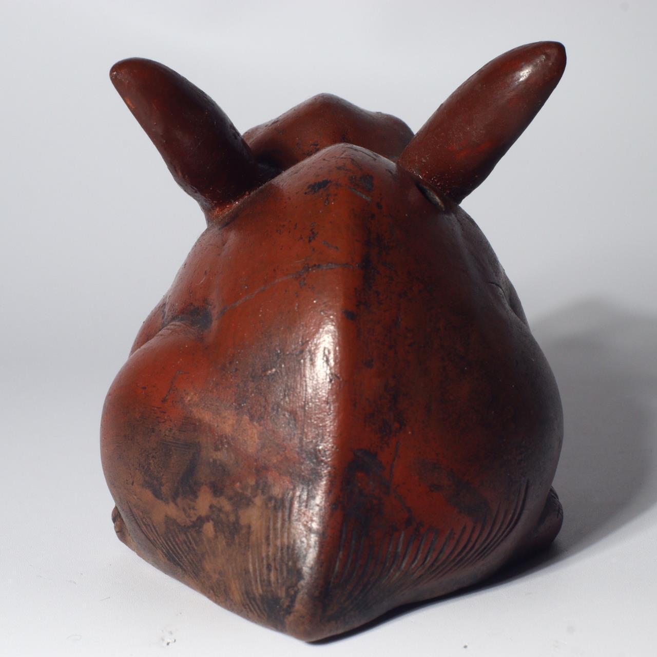 Japanese Bizen ware pottery ceramic Rabbit Suiteki water drop ornament Edo BW76
