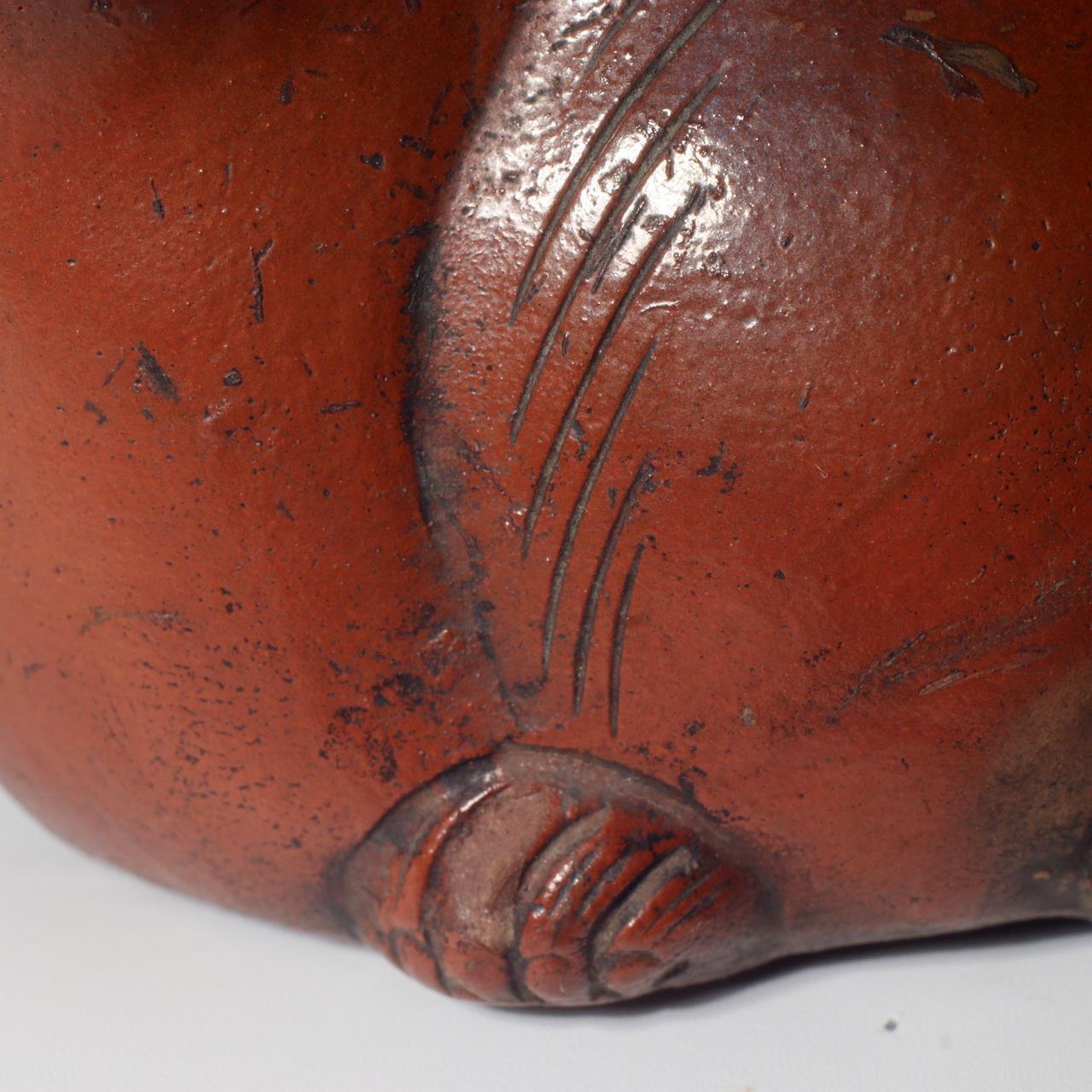 Japanese Bizen ware pottery ceramic Rabbit Suiteki water drop ornament Edo BW76