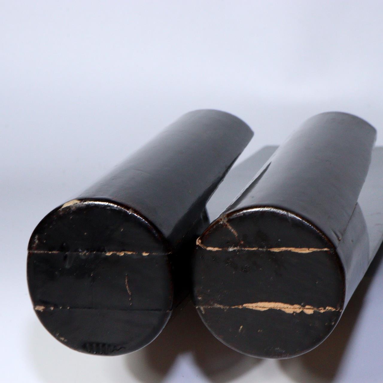 Japanese wooden lacquer 2 Folding screen hanging and 2 Confectionery mold