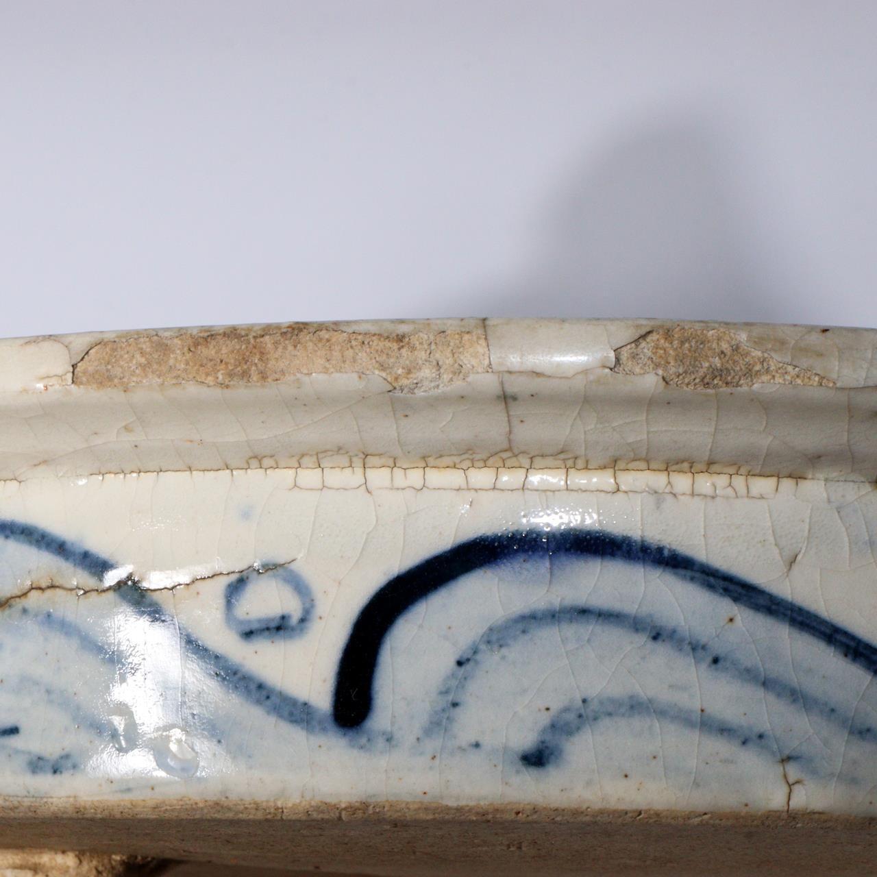 Japanese Seto Mino Pottery Flower Vase Plate Suiban Water basin signed PCP210