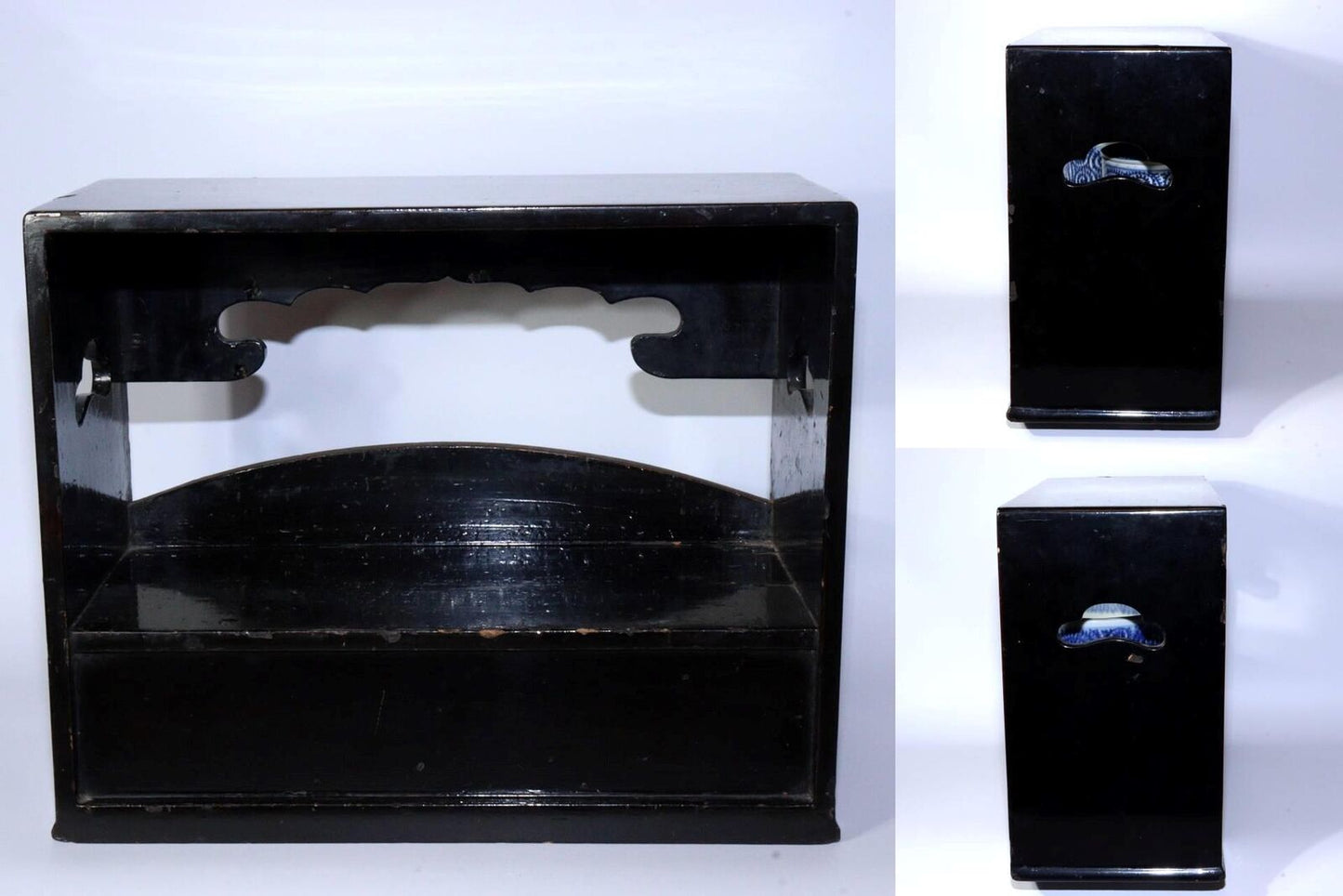 Japanese wooden Tobacco tray Bon Imari arabesque ash container set WO372