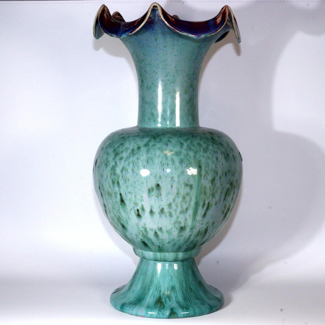 Japanese Glaze Flower Big vase Matsuyama Gaei porcelain vase signed box PV247
