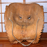 Japanese wooden Oni Demon Big Mask Kyogen Kagura Noh Mask signed MSK482