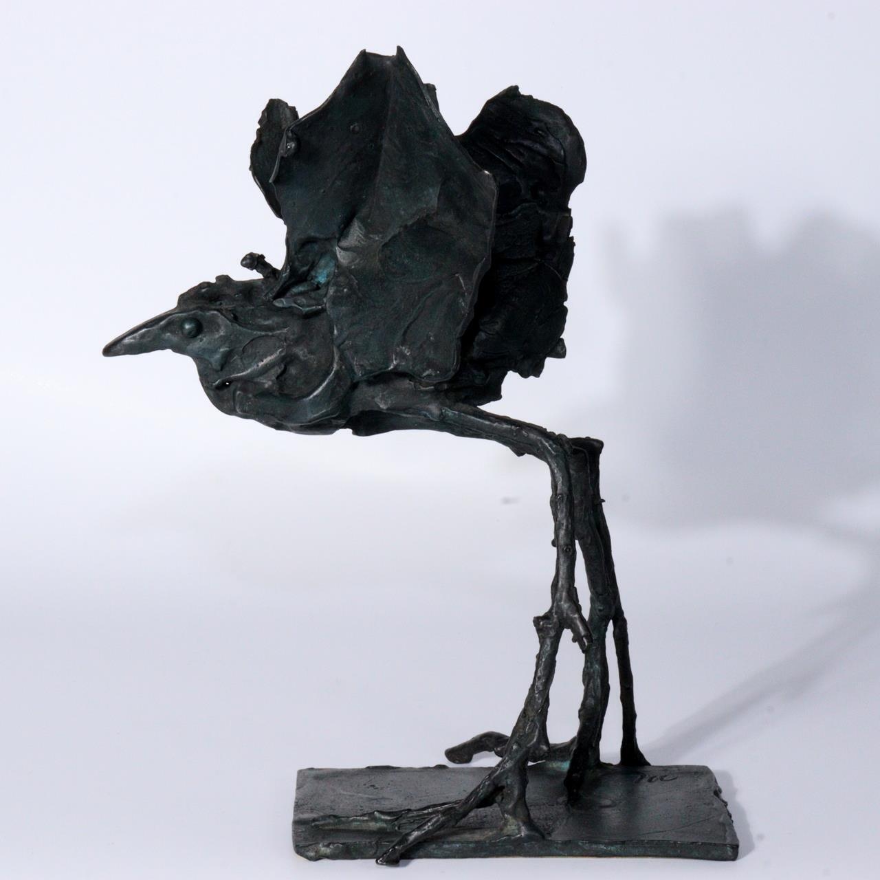 Japanese Bronze Konotori stork Figurine ornament Ryokichi Mukai BOS866