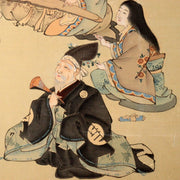 Handwritten Antique Japanese Byobu Folding Screen picture Urashima Taro VG340