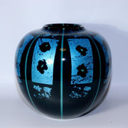 Silver leaf application vase porcelain flower Jar Toshio Furukawa Japanese PV239