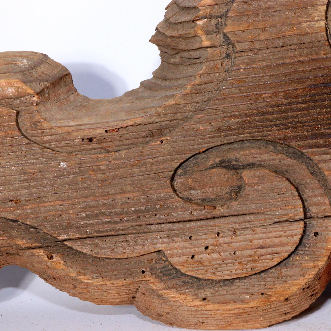 Antique Wooden Temple Bracket (Kibana) - Traditio Shinto Temple decoration WO357