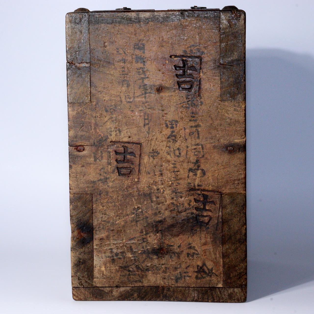 Slightly smaller hanging featuring drawers box Meiji Wooden Kake Suzuri Japanese