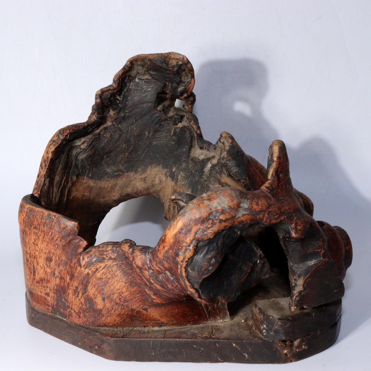 Japanese wooden Natural wood Tree roots vase Tobacco tray bon Ornament WO330