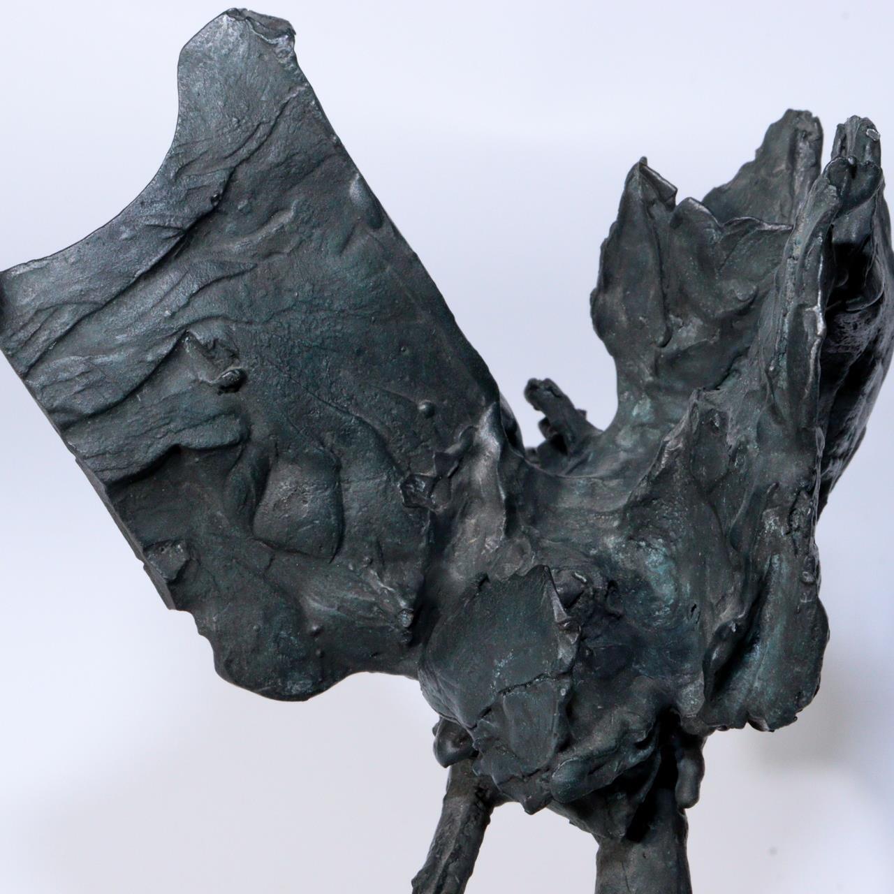 Japanese Bronze Konotori stork Figurine ornament Ryokichi Mukai BOS866