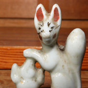 Japanese pottery Wood clay Buddha statue Ebisu Daikoku Inari Fox ornament WB171