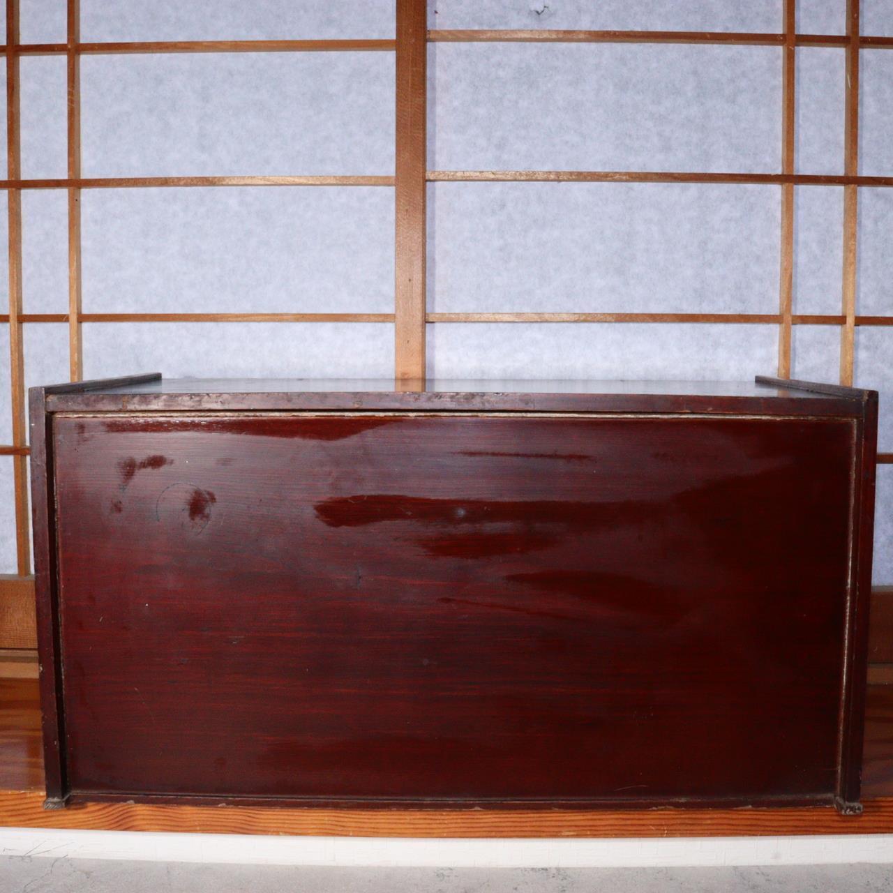 Japanese Antique wooden box chest of drawers Zenibako Funa Tansu Meiji WBX259