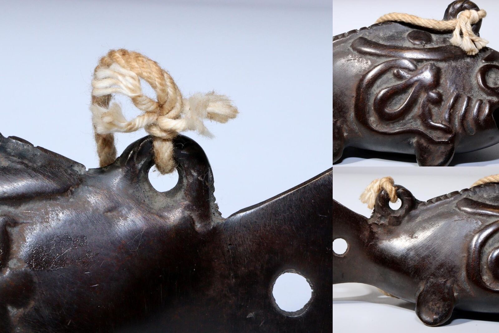 Japanese Antique copper catfish shape Bell ornament Zen Temple BOS846