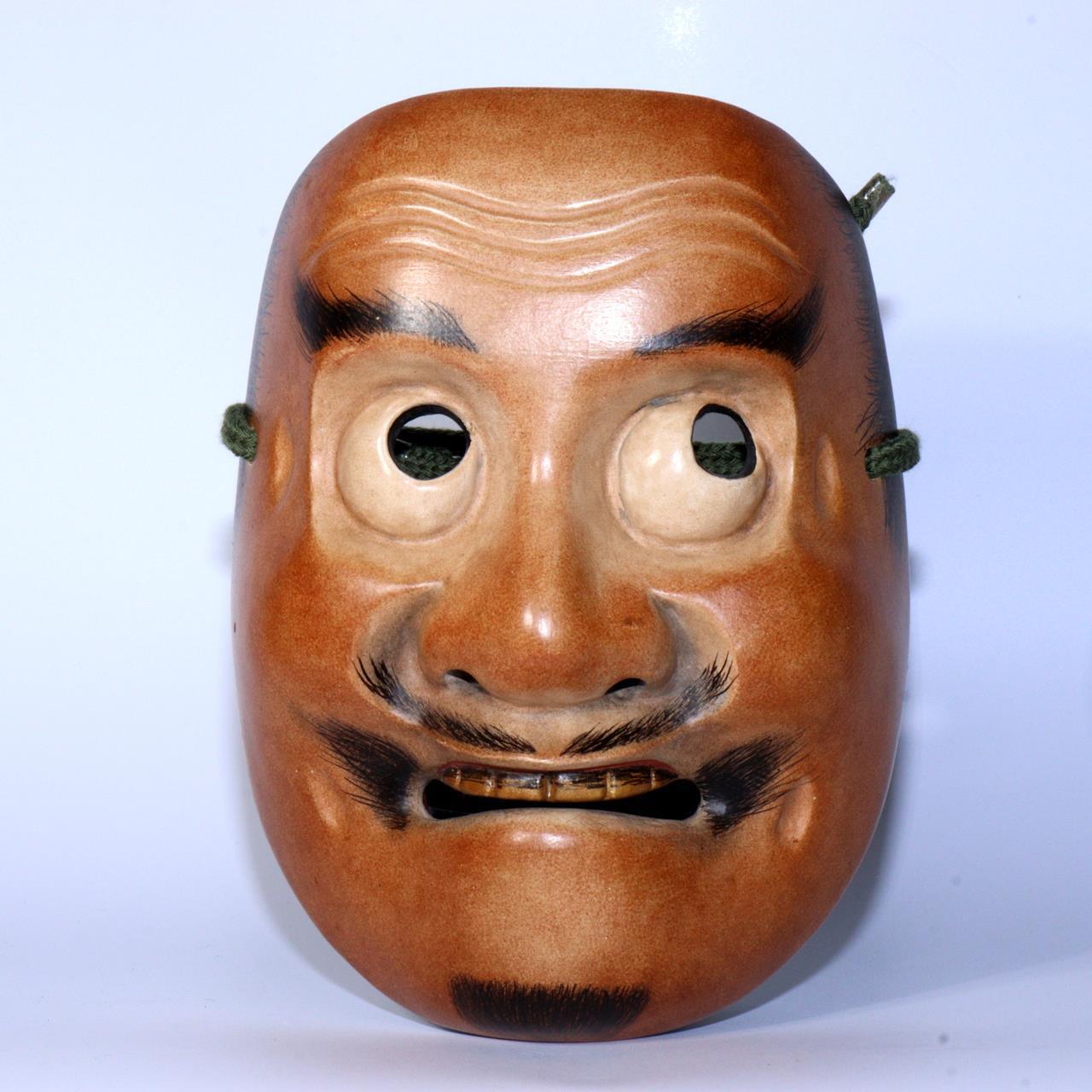 Japanese wooden Kyogen mask of Kentoku Exceptional Craftsma bag Noh mask MSK494