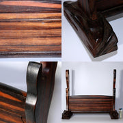 Japanese wooden Luxury ebony Sword Rack Stand Sturdy Stable Two swords SWR337
