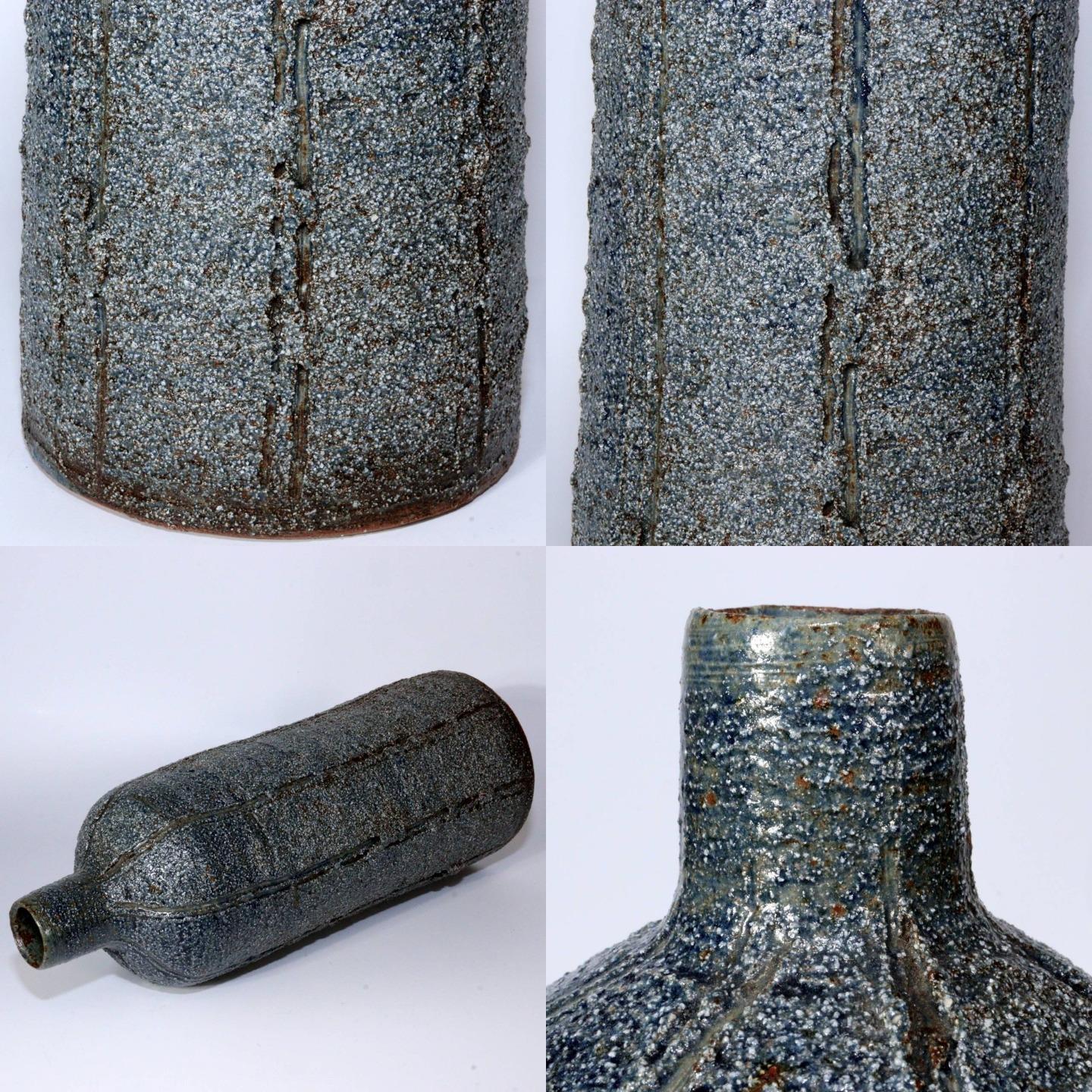 Japanese Banko yaki ceramic ware vase flower Kuroda Kouraku w / box PV250