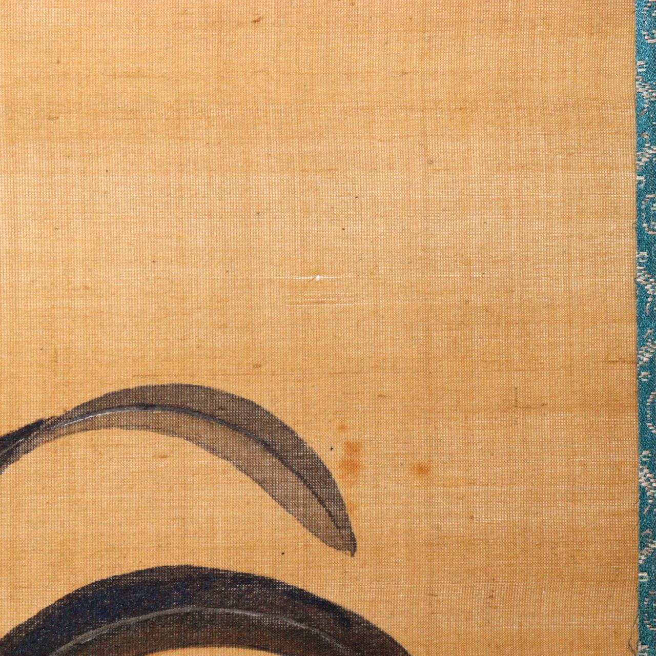 Japanese Kakejiku hanging scroll Couple Chicken Emakimono w / box ASO343