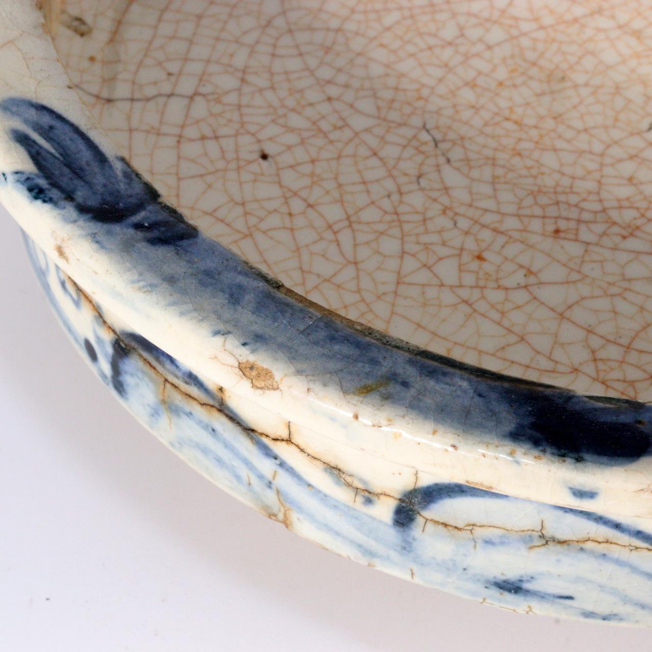 Japanese Seto Mino Pottery Flower Vase Plate Suiban Water basin signed PCP210