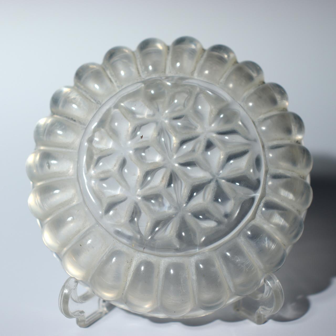 Rare Edo Period Giyaman Glass Sake Dish – Japanese Antique Uranium Glass GO15