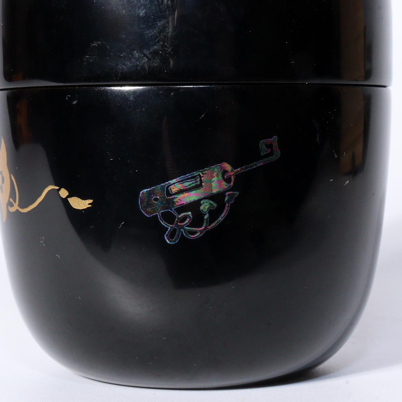 Natsume Toyama Shosai Japanese Wooden Black Lacquer Tea container sado WO371