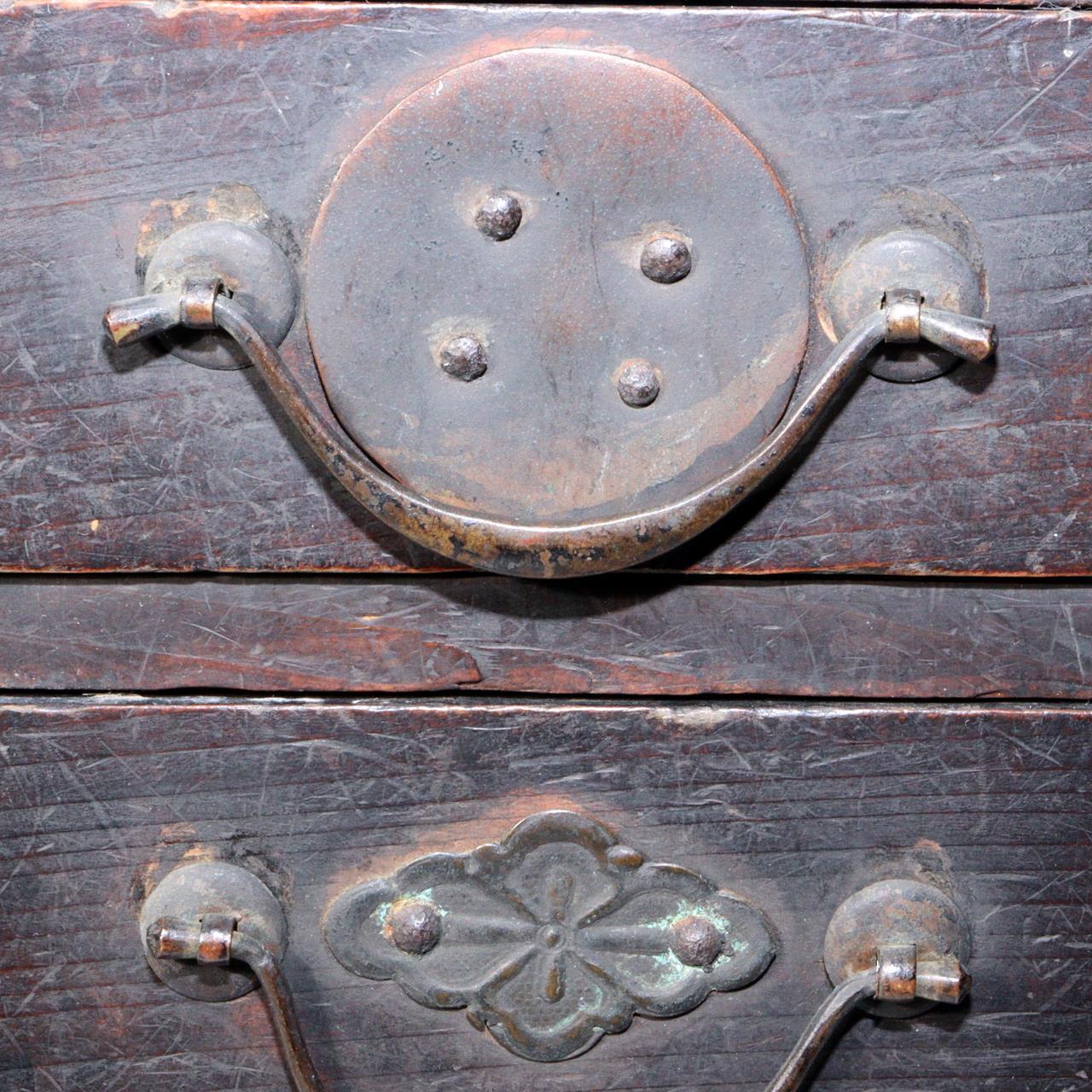 Slightly smaller hanging featuring drawers box Meiji Wooden Kake Suzuri Japanese