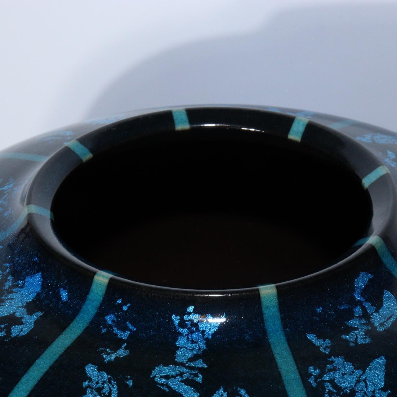 Silver leaf application vase porcelain flower Jar Toshio Furukawa Japanese PV239