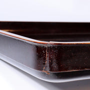 Antique Japanese wooden Lacquer Tray gold makie Landscape painting sado WT09