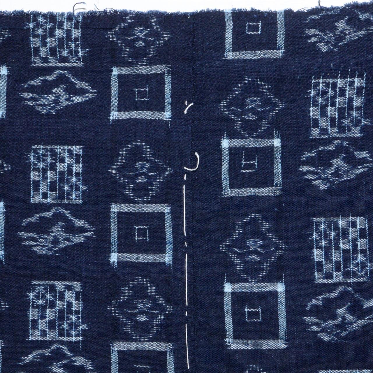 Japanese Fabric Kasuri 59 x 52 inches STRUCTURE Boro Kimono Cotton Cloth Textile