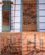 Japanese 3 Kakejiku hanging scroll Buddhist art Emakimono ASO327