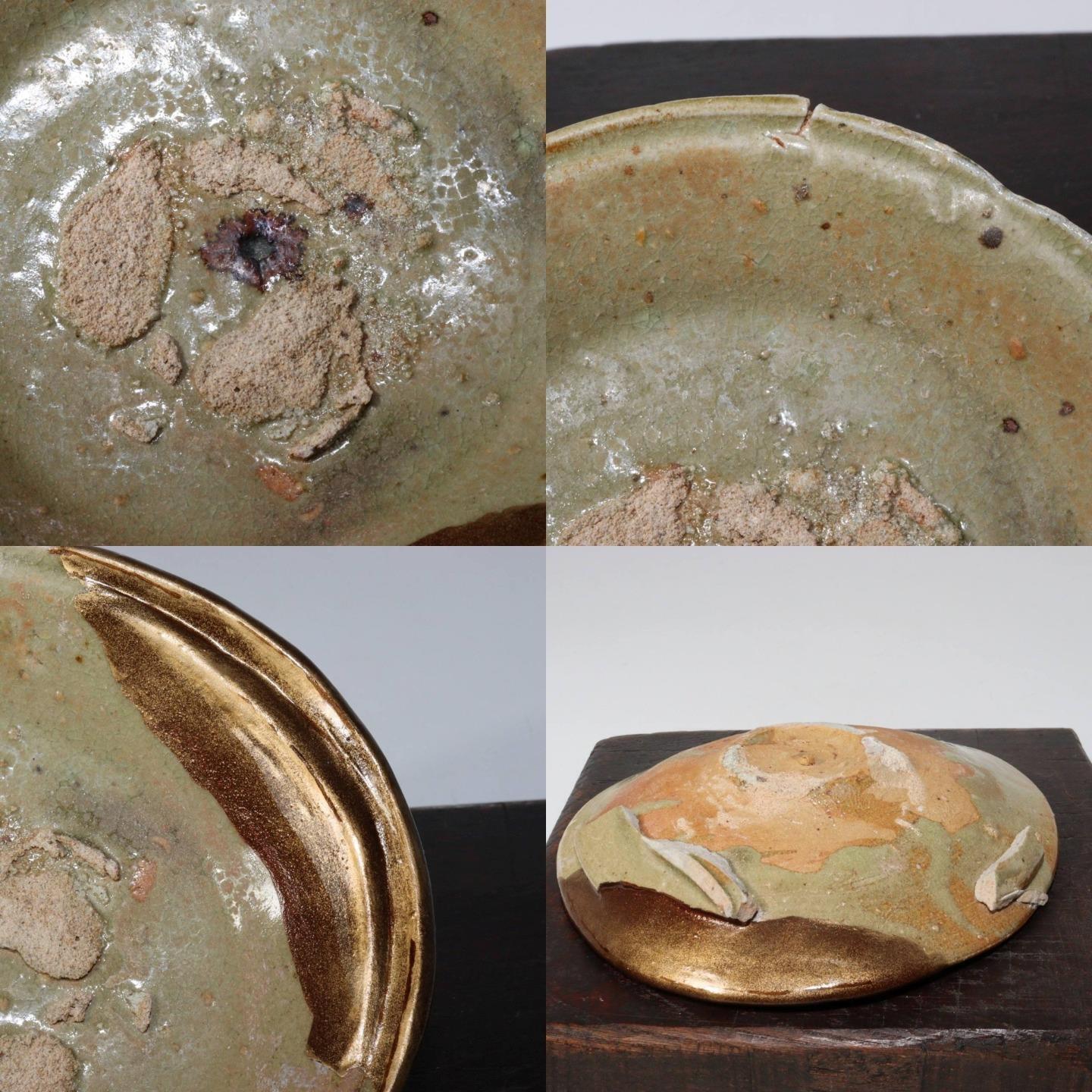 Japanese Antique Karatsu ware tea 5 Plates Pottery Ceramic bowl PCP152