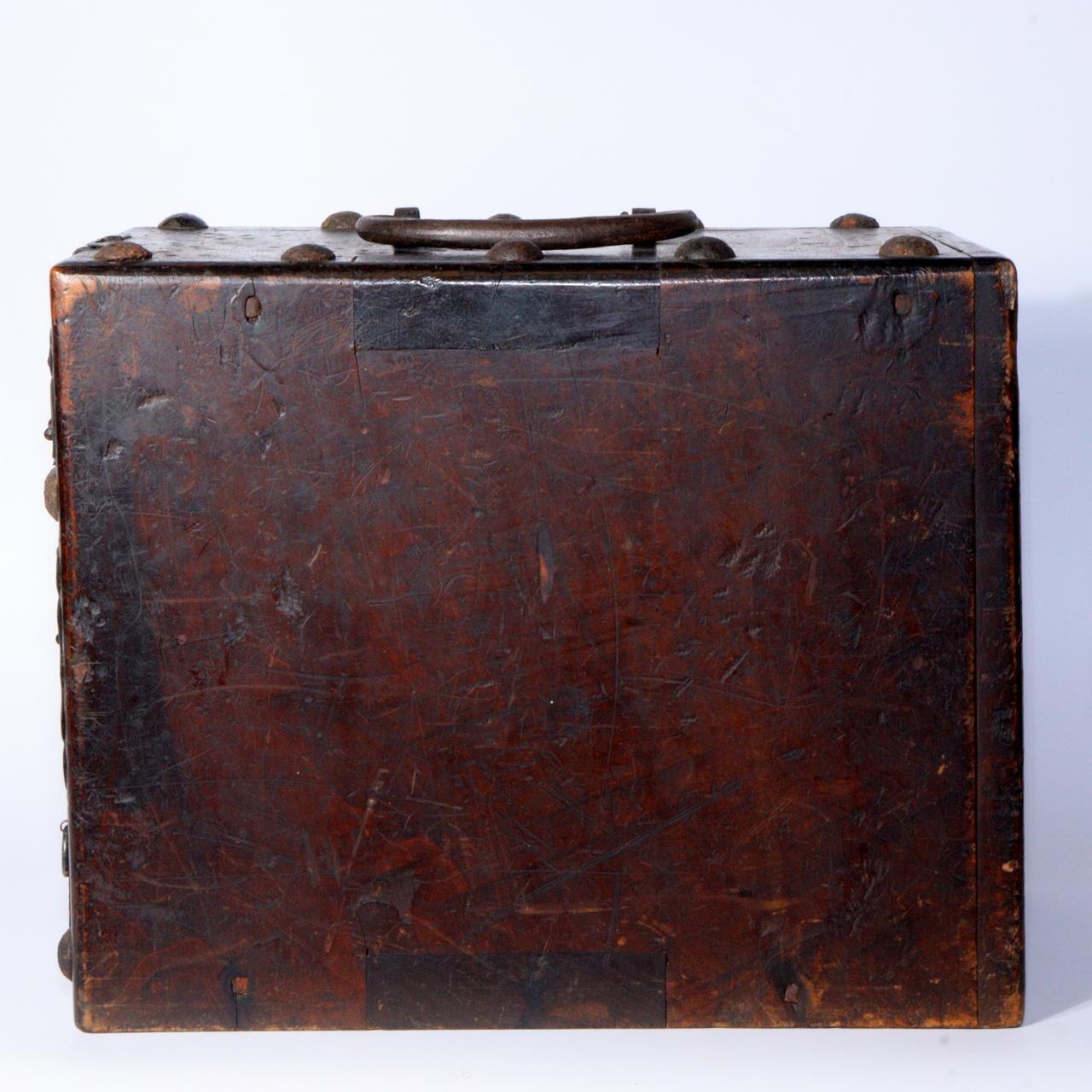Slightly smaller hanging featuring drawers box Meiji Wooden Kake Suzuri Japanese