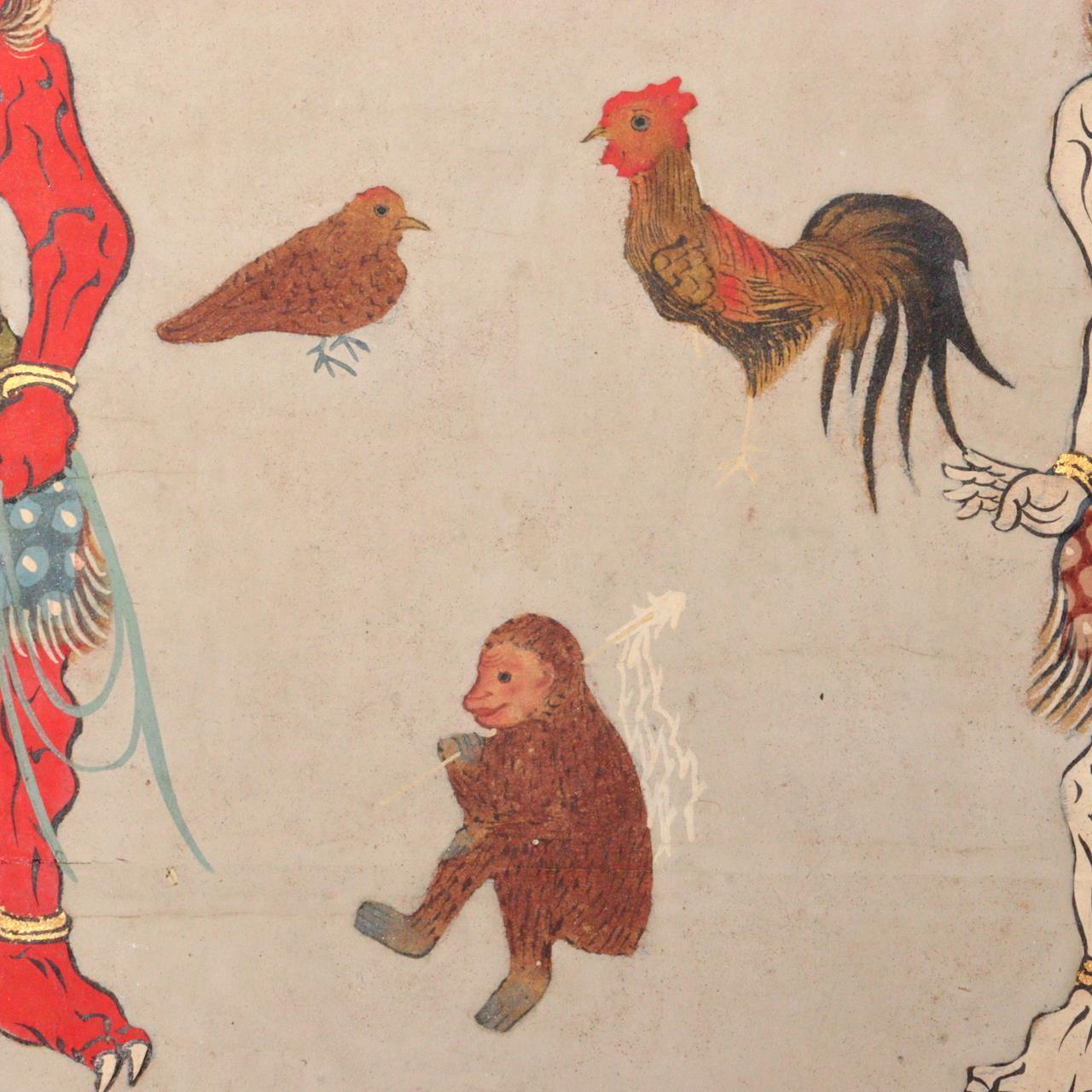 Japanese Kakejiku hanging scroll Buddhist Art Emakimono of Shōmen Kongō ASO358