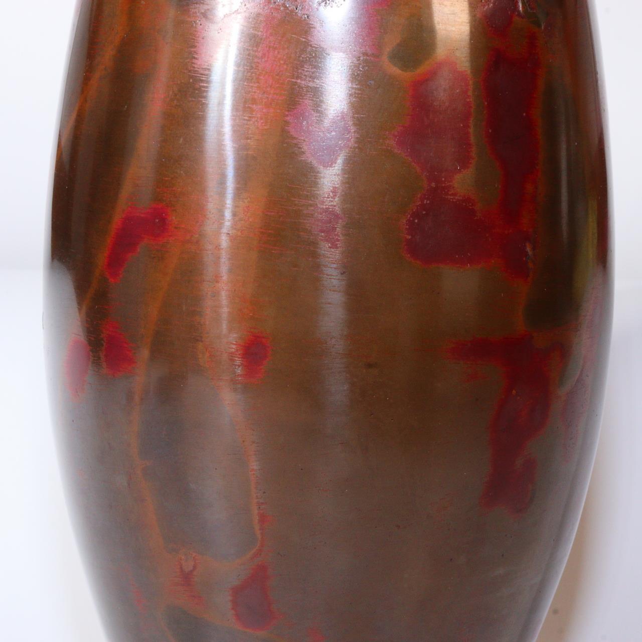 Japanese Bronze Flower Vase Hara Seiun Insect Signed Nitten Artist w / box BV549
